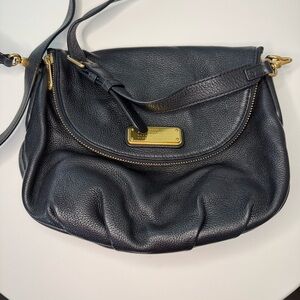 Marc Jacobs Black Leather Crossbody Bag Gold Hardware